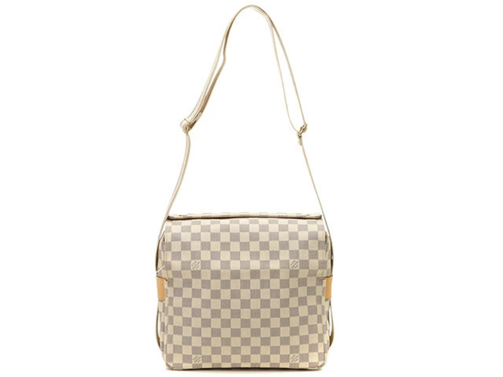 LOUIS VUITTON Naviglio Shoulder Bag Damier Azur White
